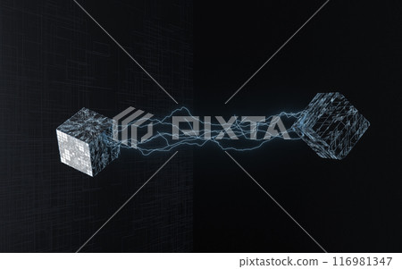 Cubes with black background, science and Cubes with black background, science and 116981347