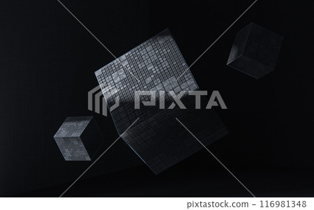 Cubes with black background, science and Cubes with black background, science and 116981348