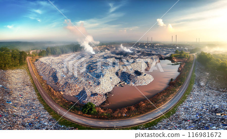 Image of a garbage landfill Image of a garbage landfill 116981672