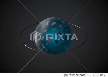 Crystal ball with broken pieces inside, 3d Crystal ball with broken pieces inside, 3d 116981847