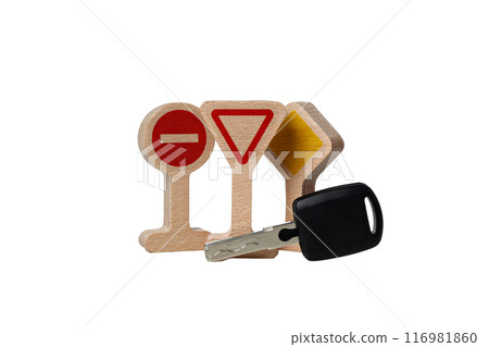 PNG road signs isolated on white background. 116981860