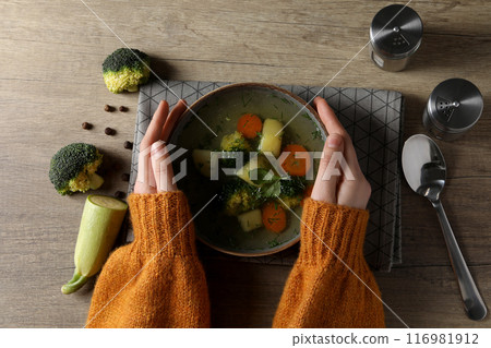 Vegetable soup, concept of healthy food, healthy nutrition 116981912