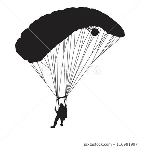 Skydiver Parachuting Silhouette Skydiver Parachuting Silhouette 116981997