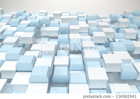 Creative blue and white cubes background, 3d Creative blue and white cubes background, 3d 116982041