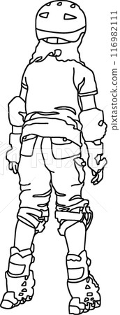 人物線描著色書，兒童插畫024，透明背景 116982111