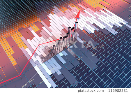 Growing arrow of economical data, financial 116982281