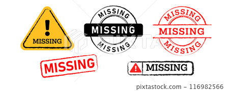 missing lost disappear stamp collection watermark icon label warning sign tag label emblem mark missing lost disappear stamp collection watermark icon label warning sign tag label emblem mark 116982566