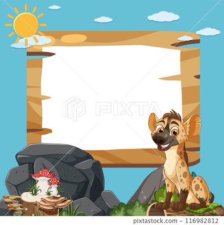 Happy Hyena in Nature Scene 116982812