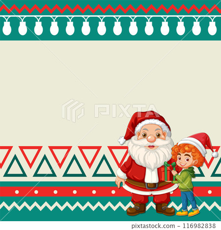 Santa and Child Christmas Greeting 116982838