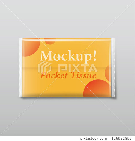 Pocket Paper Tissue Mock up on white background 116982893