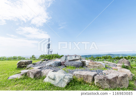 北海道留萌市 仙寶台可眺望留萌市全景 116983085