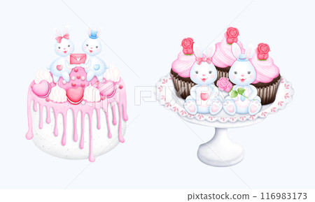 Cute Watercolor Bunny Clipart - Download Bunny Illustration 116983173