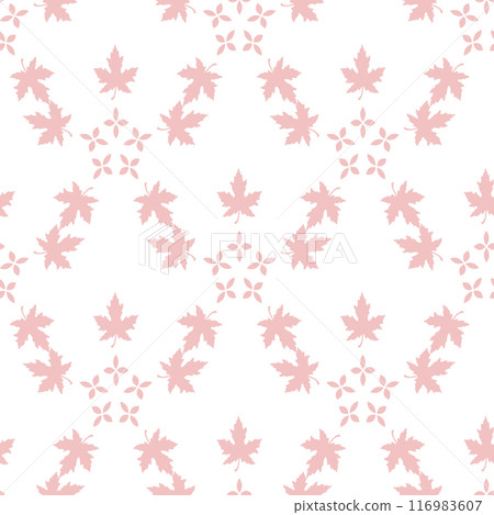 Vector illustration of geometric leaves seamless pattern. Floral organic background. . Vector illustration 116983607