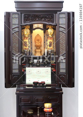 卡拉木佛壇上陳列的禪宗佛教器物圖四祭祖 116984197