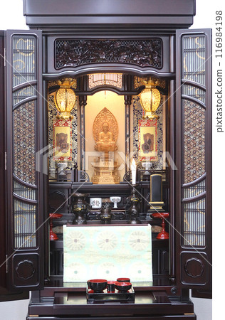 卡拉木佛壇上陳列的禪宗佛教器物 圖五祭祖 116984198