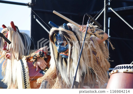 Namahage playing a drum Namahage playing a drum 116984214