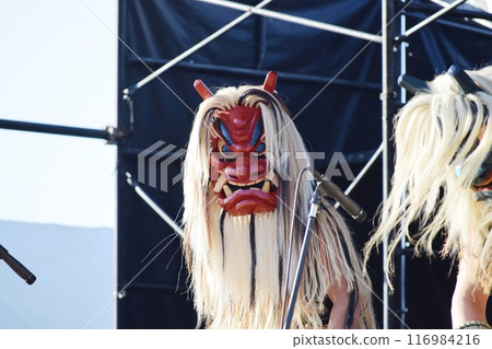 Namahage playing a drum Namahage playing a drum 116984216