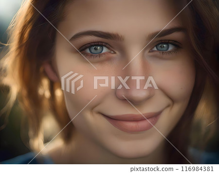 微笑的肖像：20多歲的加拿大女性 116984381