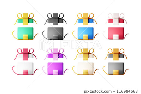 3D open gift box set 116984668