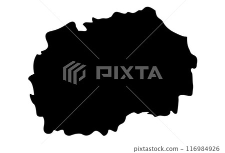 Black Silhouette of a North Macedonia Country land Map Black Silhouette of a North Macedonia Country land Map 116984926
