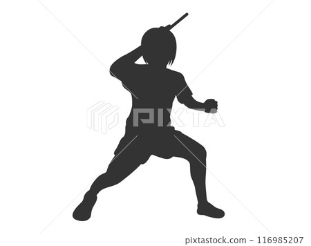 女乒乓球運動員揮動球拍的剪影插圖 女乒乓球運動員揮動球拍的剪影插圖 116985207