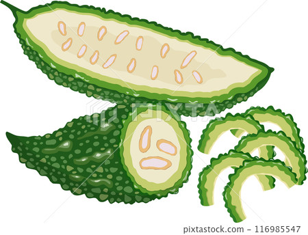 Bitter melon (cut) Bitter melon (cut) 116985547