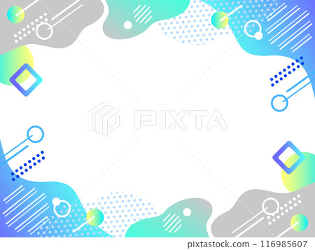 Fluid shapes and geometric pattern gradient frame background Business image Size ratio 4:3 RGB 116985607