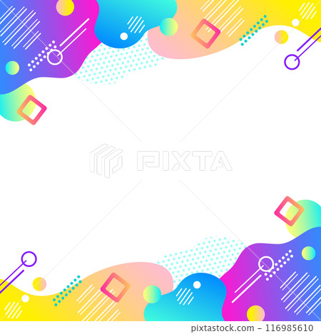 Creative frame background with fluid shapes and geometric gradients Square RGB 116985610