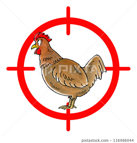 Brown chicken target mark 116986044