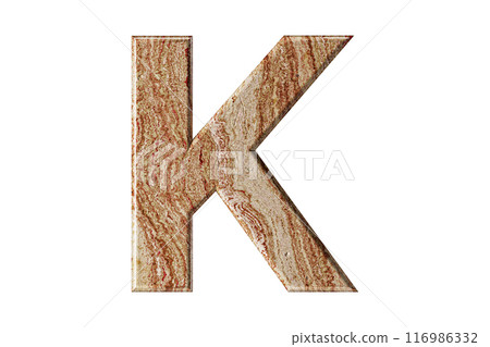 Letter sculpted from warm-toned marble, stands tall and elegant, a symbol of resilience and refinement. Letter sculpted from warm-toned marble, stands tall and elegant, a symbol of resilience and refinement. 116986332