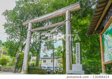Amano Iwato Shrine surrounded by fresh greenery Amano Iwato Shrine surrounded by fresh greenery 116986814