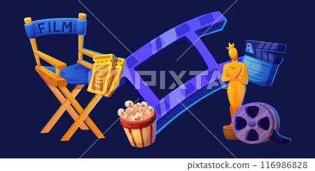Poster with cinema cartoon icons 116986828