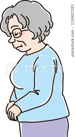 各年齡層的人_側身_閉眼低頭_老年婦女_奶奶_70後_80後 116987283