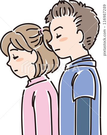 各年齡層的人_側身_閉著眼睛低頭_小學男生女生_兒童 116987289