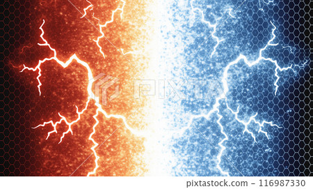 “相對紅色和藍色能量背景。” “相對紅色和藍色能量背景。” 116987330