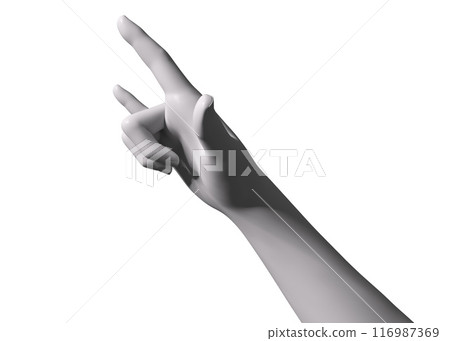 3D White female hand with gesture 3D White female hand with gesture 116987369
