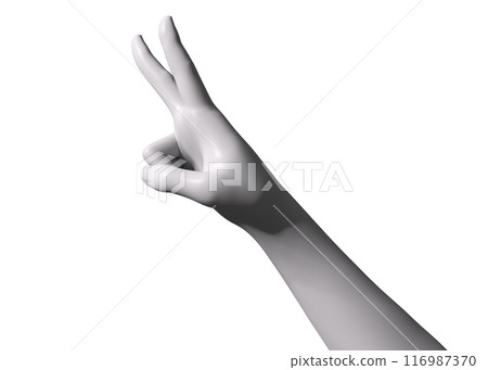 3D White female hand with gesture 116987370