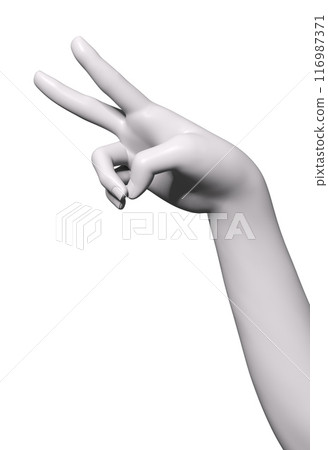 3D White female hand with gesture 3D White female hand with gesture 116987371