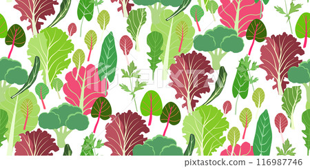 Salad leaf set seamless pattern vector 116987746