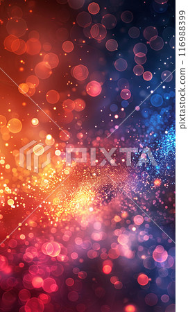 Vertical abstract poster with colorful bright lights of Christmas garlands Vertical abstract poster with colorful bright lights of Christmas garlands 116988399