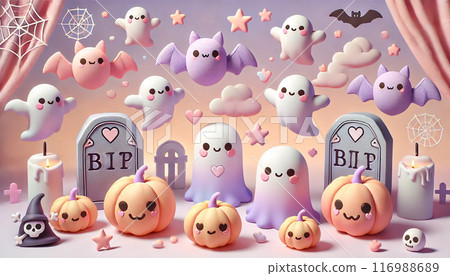 Cute seamless pattern for halloween 116988689