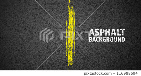 Yellow grunge tire tracks, wheel braking marks. Truck, car or motorcycle tread pattern silhouettes. Auto race, motorsport, speed racing design element. Asphalt texture. Vector illustration Yellow grunge tire tracks, wheel braking marks. Truck, car or motorcycle tread pattern silhouettes. Auto race, motorsport, speed racing design element. Asphalt texture. Vector illustration 116988694