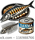 烤秋刀魚和罐頭食品 116988766