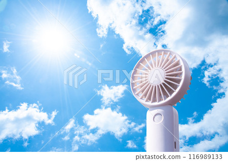 Summer sky and handy fan 2 116989133