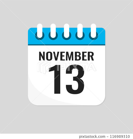Icon page calendar day - 13 November Icon page calendar day - 13 November 116989310