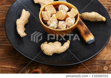 Sweet ginger dessert. 116989391