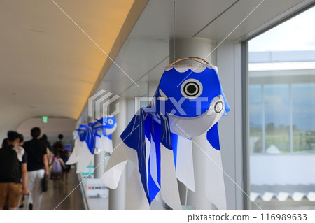 Blue Goldfish Lanterns to welcome visitors at Iwakuni Kintaikyo Airport 116989633