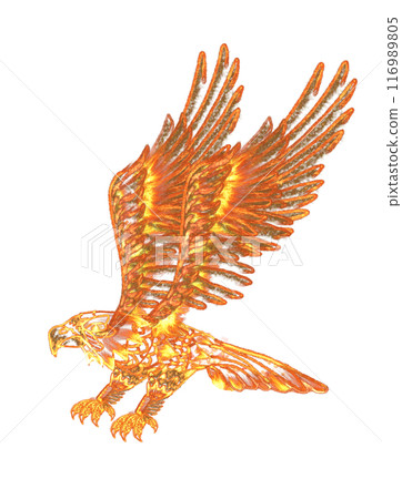 Burning bird or phoenix. isolated. Flame transparent texture object. Png illustration Burning bird or phoenix. isolated. Flame transparent texture object. Png illustration 116989805