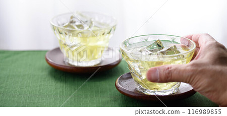 Cold green tea Cold green tea 116989855