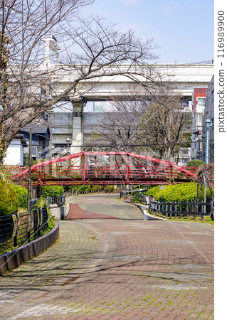 東京第一座鐵橋八幡橋，也稱為舊壇上橋（東京都江東區） 116989900